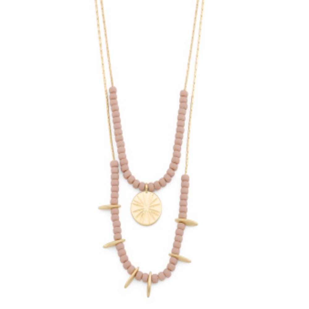 Lucky Brand Double Layer Disk Necklace